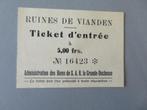 1950,s inkom ticket Ruines de Vianden Luxemburg, Verzenden, Zo goed als nieuw, 1940 tot 1960, Prent