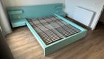 Ikea Malm bed 160x200, Huis en Inrichting, Ophalen, Gebruikt, Blauw, Tweepersoons