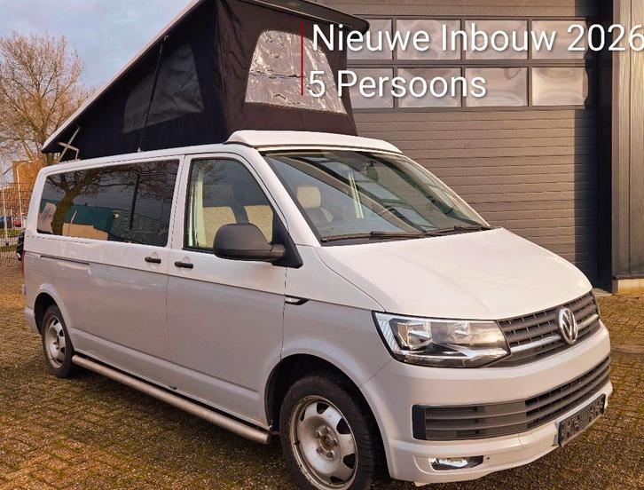 VW T6 Camper | NIEUWE Inbouw | 5-Pers | Lang|Direct Klaar, Caravanes & Camping, Camping-cars, Particulier, jusqu'à 4, Modèle Bus ou Fourgon aménagé