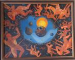 AUBIN PASQUE / VOGYAGE COSMIQUE / OLIEVERF PANEEL 103x128cm, Antiek en Kunst, Kunst | Schilderijen | Modern, Ophalen