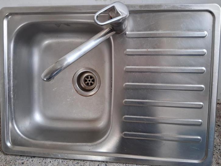 Geïntegreerde spoelbak met 1 kom met afdruiprek + mixer, Huis en Inrichting, Keuken | Keukenelementen, Gebruikt, Ophalen