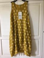 Neuve ! Robe longue en lin ocre à pois jaune pâle - Taille L, Geel, Maat 42/44 (L), Nieuw, Ophalen of Verzenden