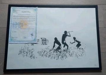 Banksy handgesigneerd en gelimiteerd met certificaat, Antiek en Kunst, Kunst | Tekeningen en Fotografie, Ophalen of Verzenden