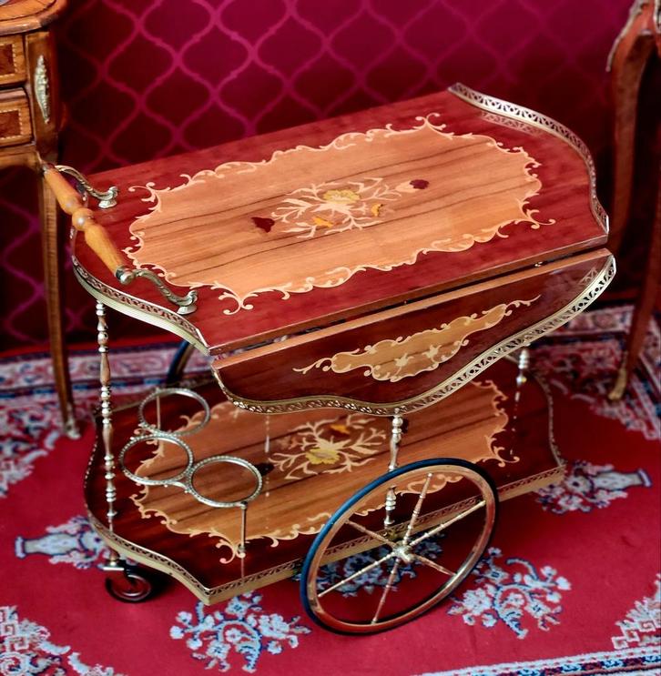 Bar trolley drankwagen Neoclassicisme, Antiek en Kunst, Antiek | Meubels | Tafels, Ophalen