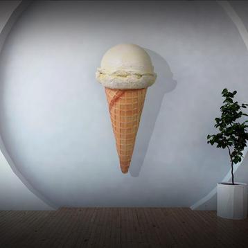 Crème glacée avec support mural 90 cm - glace à la vanille disponible aux enchères