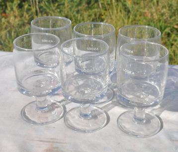 6 verres sur pied a jus de fruit looza beschikbaar voor biedingen