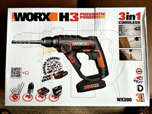 Marteau perforateur 20V worx chargeur H3 batterie WX390 NEUF, Bricolage & Construction, Outillage | Foreuses, Neuf, Marteau perforateur et/ou Marteau piqueur