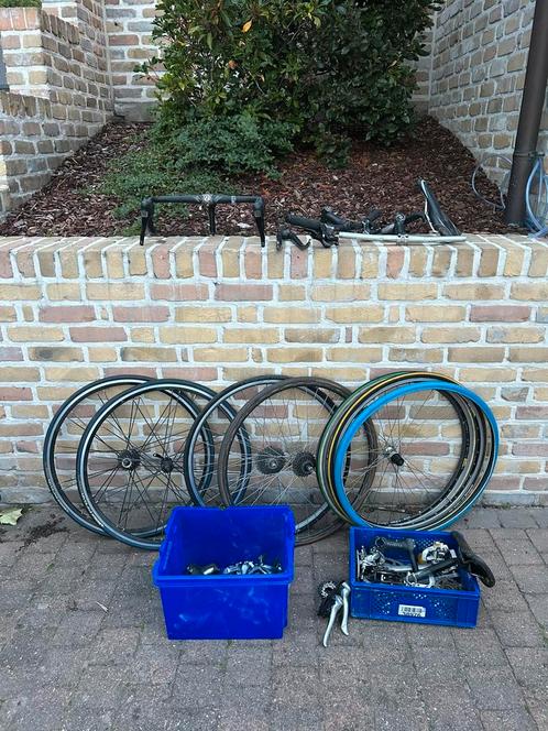 Groot lot fietsonderdelen, Fietsen en Brommers, Fietsonderdelen, Voorvork, Ophalen