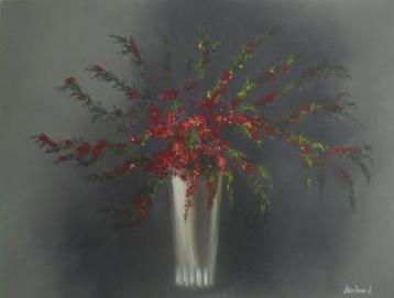 olieschilderij modern : vaas met bloemen (60x80) beschikbaar voor biedingen