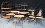 set gietijzeren/rotan rekjes tafels en stoelen, Huis en Inrichting, Ophalen, Gebruikt