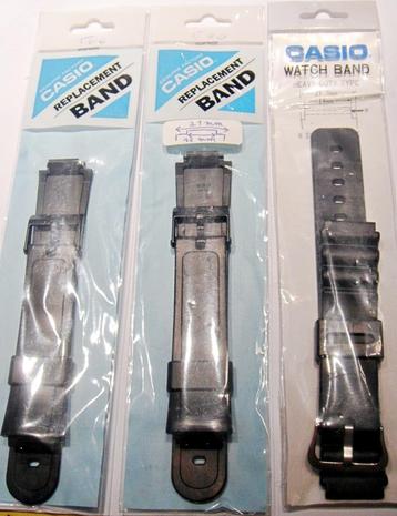 Bracelet fin/épais CASIO résine, 15/18 mm, NEUF sous blister beschikbaar voor biedingen