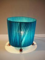 Vintage blauw tafellampje, retro lamp uit de jaren' 70., Huis en Inrichting, Lampen | Lampenkappen, Ophalen, Blauw, Vintage, Zo goed als nieuw