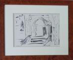 JAN VAERTEN / STADSPOORT / ORIGINEEL / 47x57cm / KADER / SIG, Ophalen of Verzenden