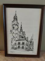 Pentekening Diksmuide, Antiek en Kunst, Kunst | Tekeningen en Fotografie, Ophalen