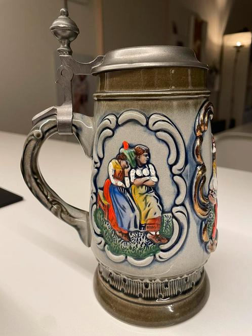 Authentieke Duitse bierpul van KING – Handbeschilderd (0,5L), Verzamelen, Biermerken, Zo goed als nieuw, Ophalen of Verzenden
