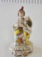 Volkstedt Thuringia Lace Porcelain Elegant Lady Figurine, Antiek en Kunst, Antiek | Porselein, Ophalen of Verzenden