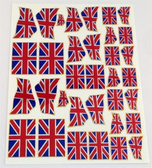 Union Jack vlag metallic stickervel #1, Collections, Autocollants, Neuf, Envoi