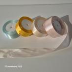 Lot de 4 bobines de ruban satin de couleurs douces, Envoi, Neuf, Ruban, Bande ou Élastique