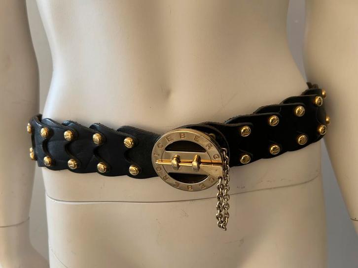 Iceberg riem van leer en metaal 95 cm, Kleding | Dames, Riemen en Ceinturen, Zo goed als nieuw, Heupriem, Ophalen of Verzenden