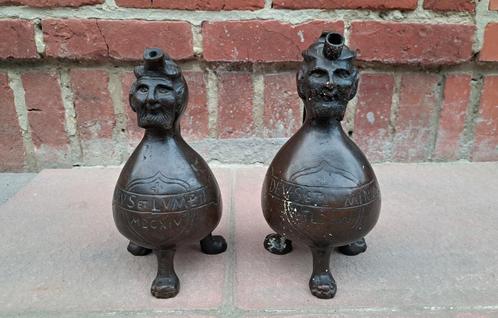 Antieke figuurkaraffen (set van 2), Antiek en Kunst, Antiek | Brons en Koper, Ophalen