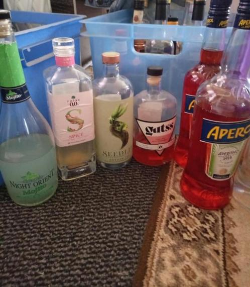 6 aangeschoten flessen alcoholvrije aperitieven, Verzamelen, Wijnen, Vol, Ophalen