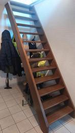 Trap met leuning hard hout, Doe-het-zelf en Bouw, Ladders en Trappen, Ophalen, Gebruikt, Trap, 2 tot 4 meter