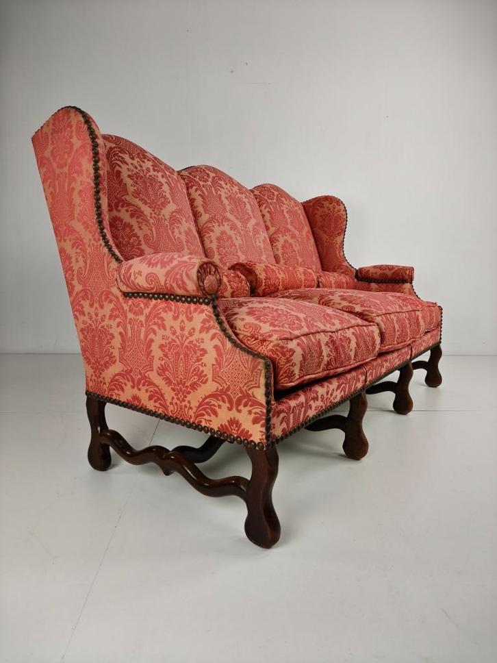 Os de Mouton-bank in wandtapijt – Frans landhuis 18e eeuw, Antiek en Kunst, Antiek | Meubels | Stoelen en Sofa's, Ophalen of Verzenden
