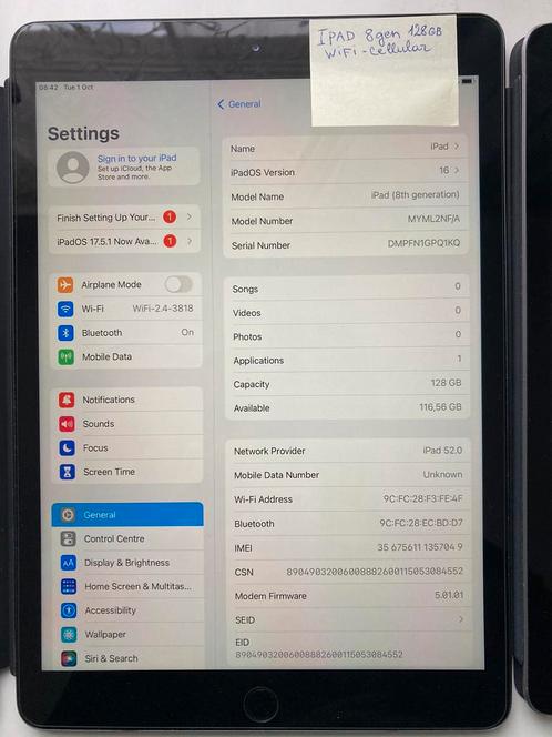 iPad 8 et iPad 6 avec étui. Assurez-vous de lire !, Informatique & Logiciels, Apple iPad Tablettes, Comme neuf, Enlèvement ou Envoi