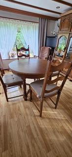 Ronde eiken tafel (uitschuifbaar naar ovalen vorm), Ophalen, Gebruikt, 100 tot 150 cm, Vijf personen of meer