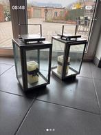 2 windlichten, Ophalen, Gebruikt, 25 tot 50 cm, Grijs