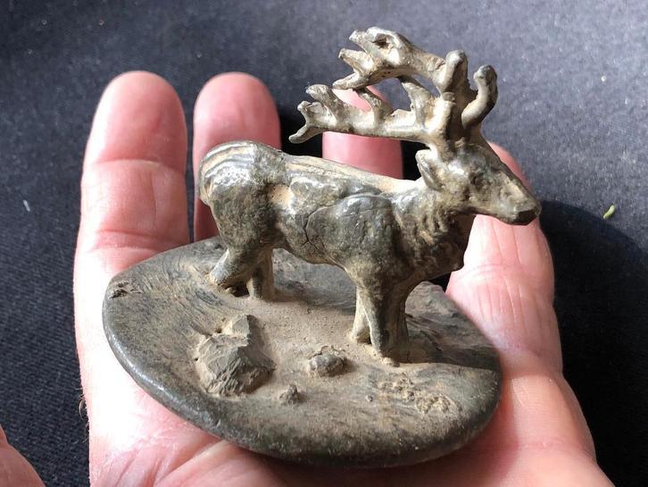 Romeins Byzantijns LODEN beeldje HERT Bodemvondst conditie +, Antiek en Kunst, Curiosa en Brocante, Ophalen of Verzenden