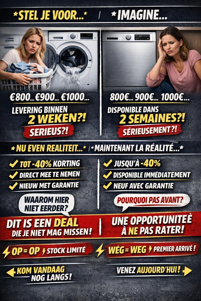 wasmachine nieuw tot -40%, Elektronische apparatuur, Wasmachines, Nieuw, Ophalen