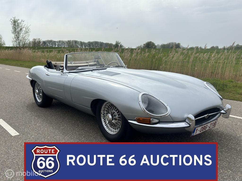 Jaguar E-Type Series 1 3.8 OTS | 1961 | Route 66 Auctions, Auto's, Zwart, Bedrijf, Handgeschakeld, Overige carrosserie