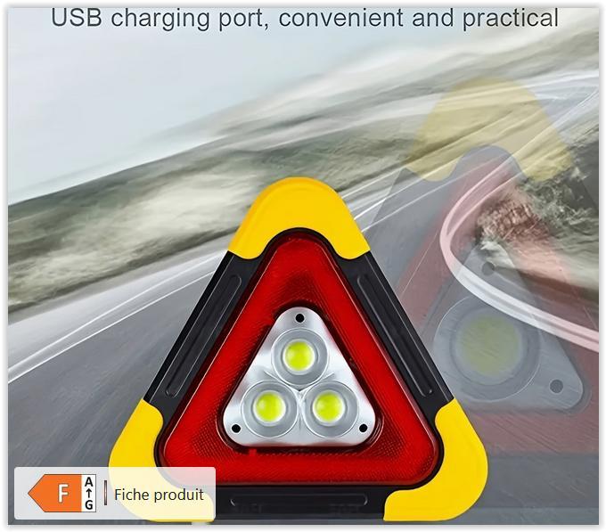 1pc Lampe de poche triangulaire d'urgence à énergie solaire, Caravans en Kamperen, Zaklampen, Nieuw, Zonne-energie, Ophalen