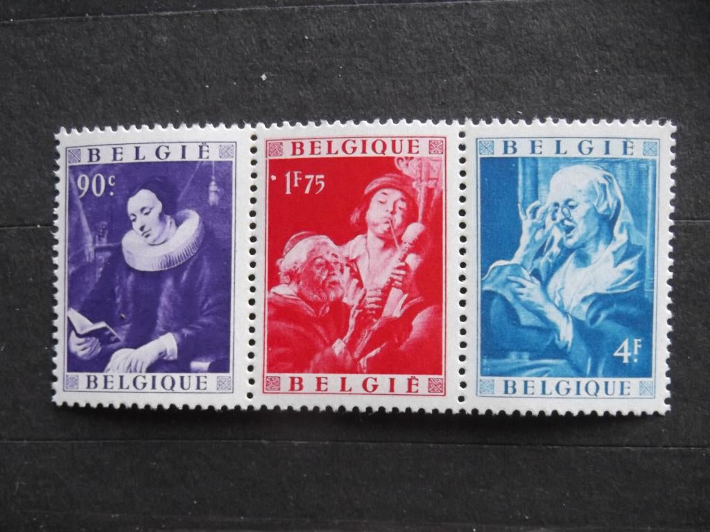 792-794 Jacob Jordaens se-tenant MNH, Ophalen of Verzenden, Postfris, Orginele gom