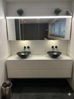 Prachtig Modern Badkamermeubel + Waskommen & Grote Kasten, 25 à 50 cm, Meuble lavabo, 150 à 200 cm, Enlèvement