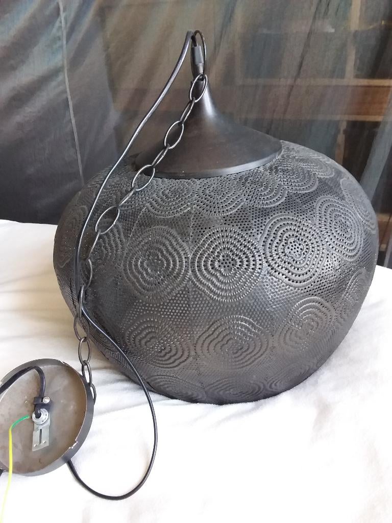 2 lampen/lamparmatuuren in metaal met aarding, Comme neuf, Enlèvement, Métal, Moins de 50 cm