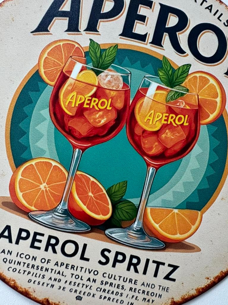 Metalen reclamebord Aperol, Ophalen of Verzenden, Nieuw, Reclamebord