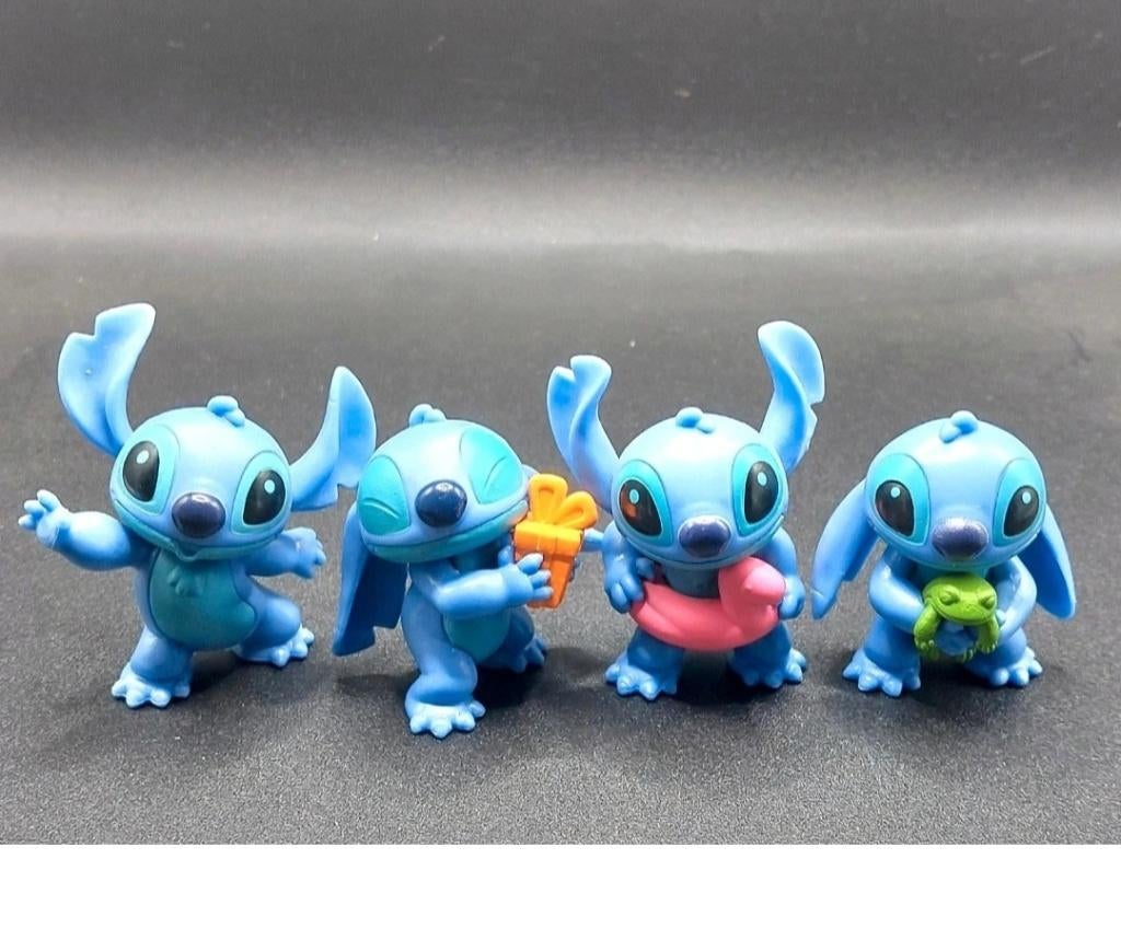4 Figurines stitch, Collections, Disney, Enlèvement, Autres personnages, Utilisé, Statue ou Figurine