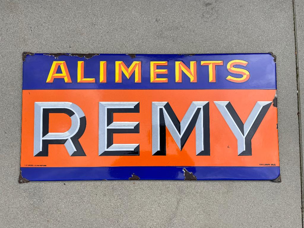 Emaille reclamebord 1936, Ophalen of Verzenden, Gebruikt, Reclamebord