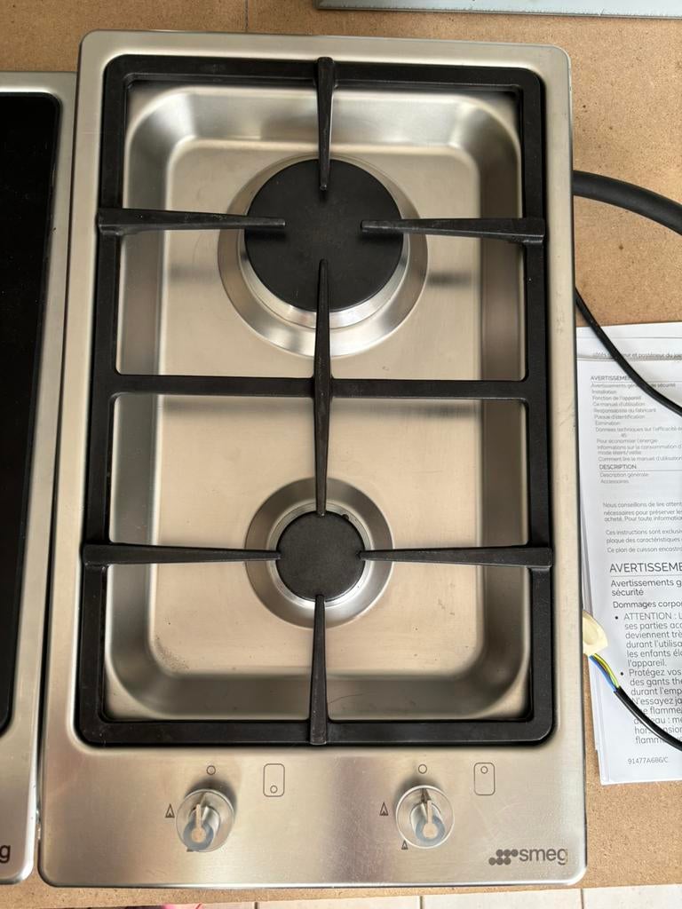 Plaque au gaz smeg, Electroménager, Tables de cuisson, Comme neuf, Enlèvement
