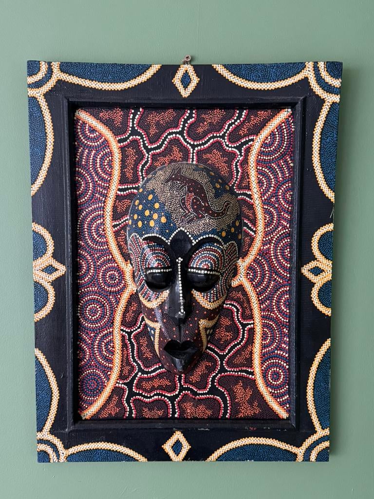 Kleurrijk Afrikaans masker in kader, Ophalen