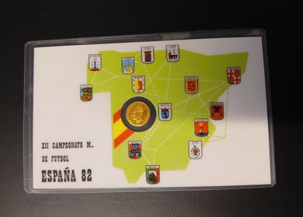 Coincard Espana 82 100ptas, Ophalen of Verzenden, Losse munt, Goud