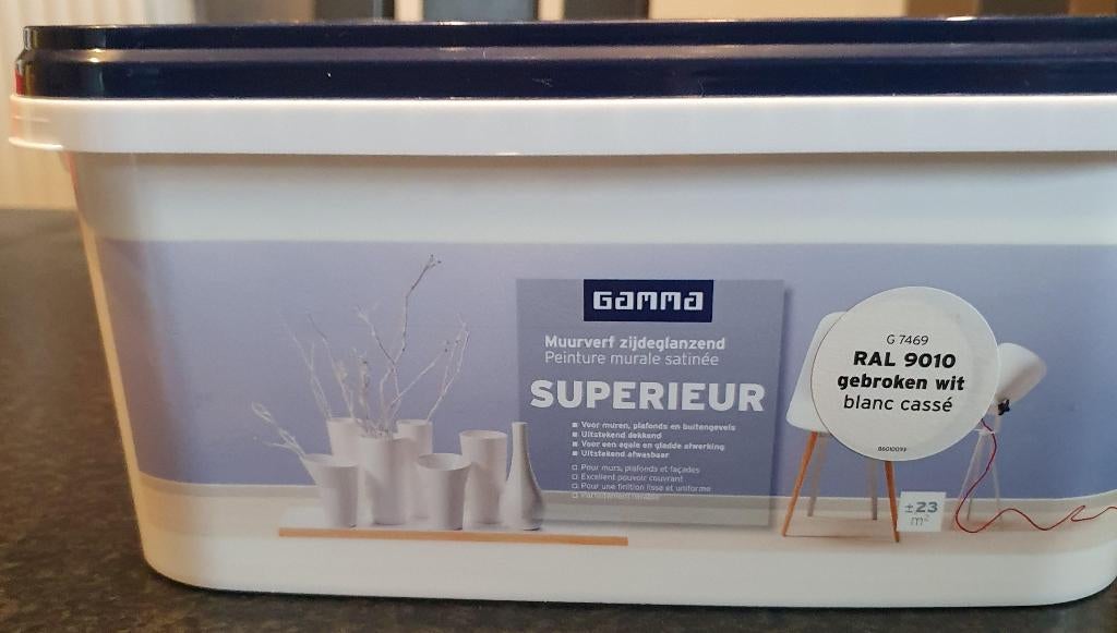 Peinture supérieure RAL 9010 2,5 L, Bricolage & Construction, Neuf, Moins de 5 litres, Autres couleurs, Peinture