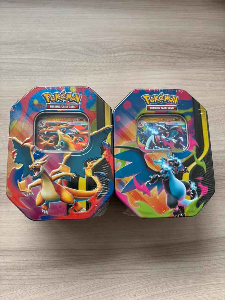 French Mega Charizard EX Tin Box (X & Y) Sealed 4 Boosters, Hobby en Vrije tijd, Verzamelkaartspellen | Pokémon, Zo goed als nieuw