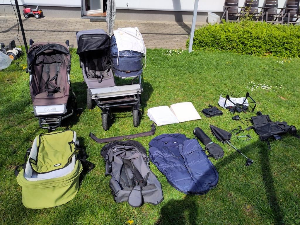 Enkele buggy + compatible Duo dubbele buggy + accessoires, Kinderen en Baby's, Buggy's, Gebruikt, Overige merken, Duomodel, Regenhoes