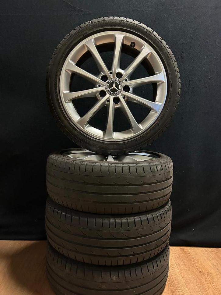 Originele Mercedes 17inch W177 velgenset + Bridgestone zomer, Autos : Pièces & Accessoires, Pneus & Jantes, Pneus et Jantes, Pneus été