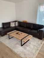Donker bruin lederen hoeksalon, Ophalen, Zo goed als nieuw