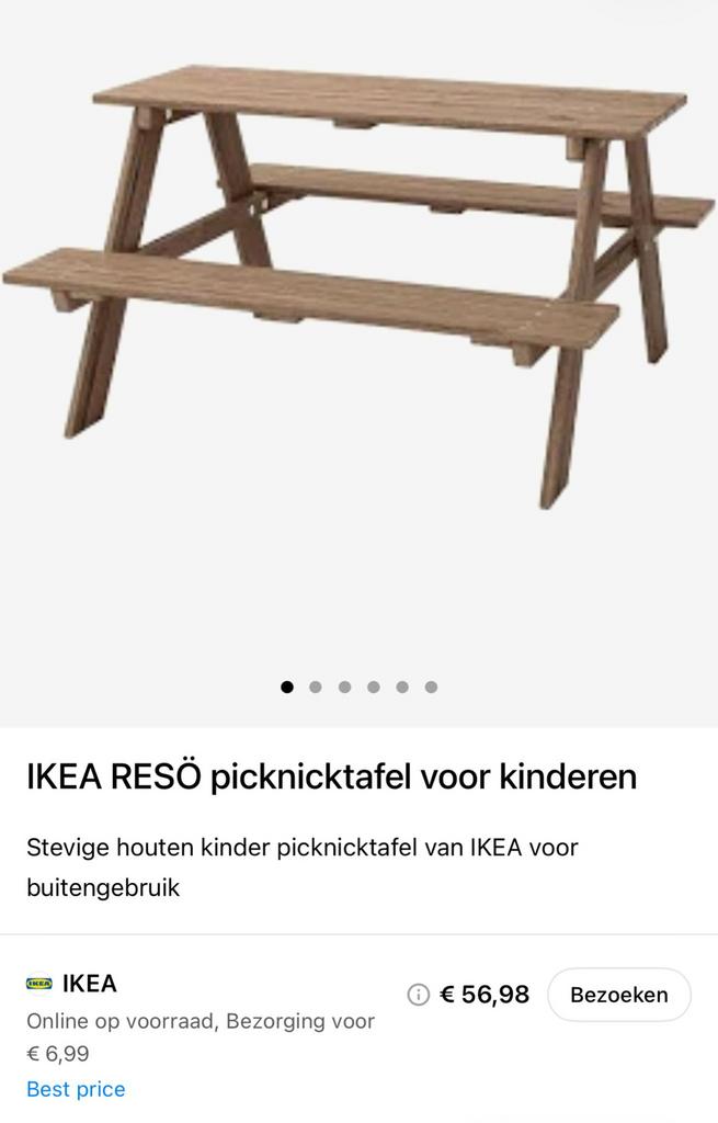 Ikea pickniktafel voor kinderen, Ophalen