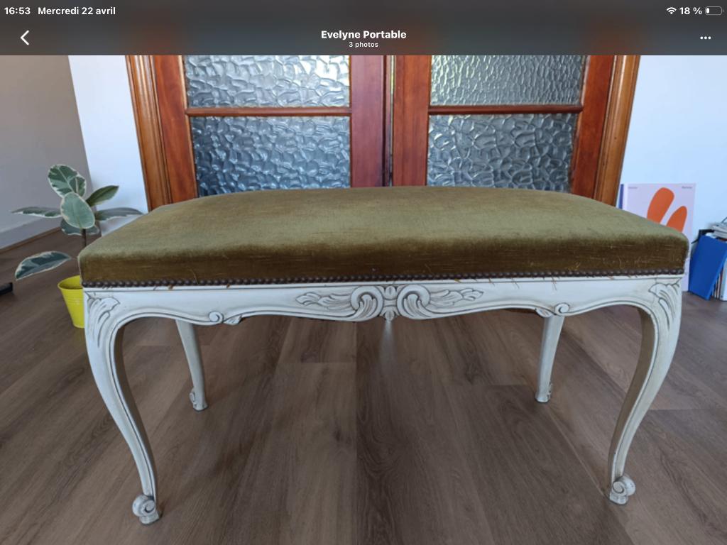 banc vintage assise velours, Enlèvement, Utilisé